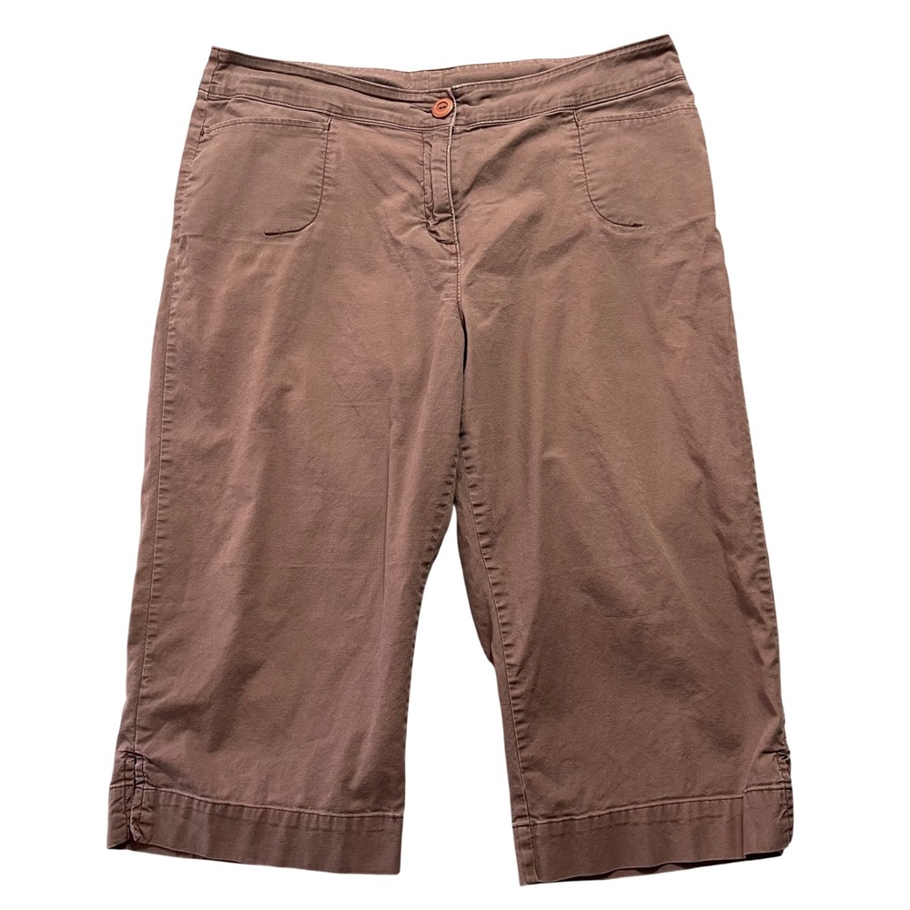 Woolrich Chino Capris Women 14 Brown Cropped Pants‎ Utility Outdoor Gorpcore